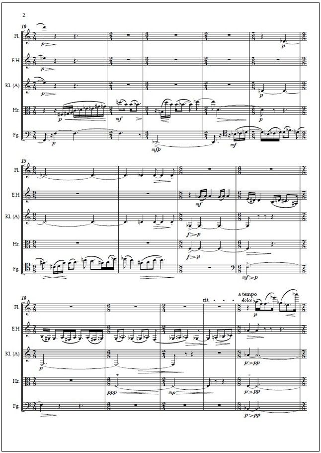 Wind Quintet No. 2 / Puhallinkvintetto No. 2 (2014) : score