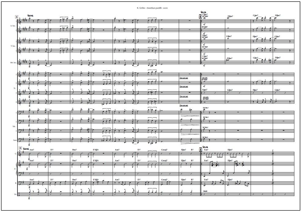 Amerikan pastilli for big band (PDF) - Score & parts