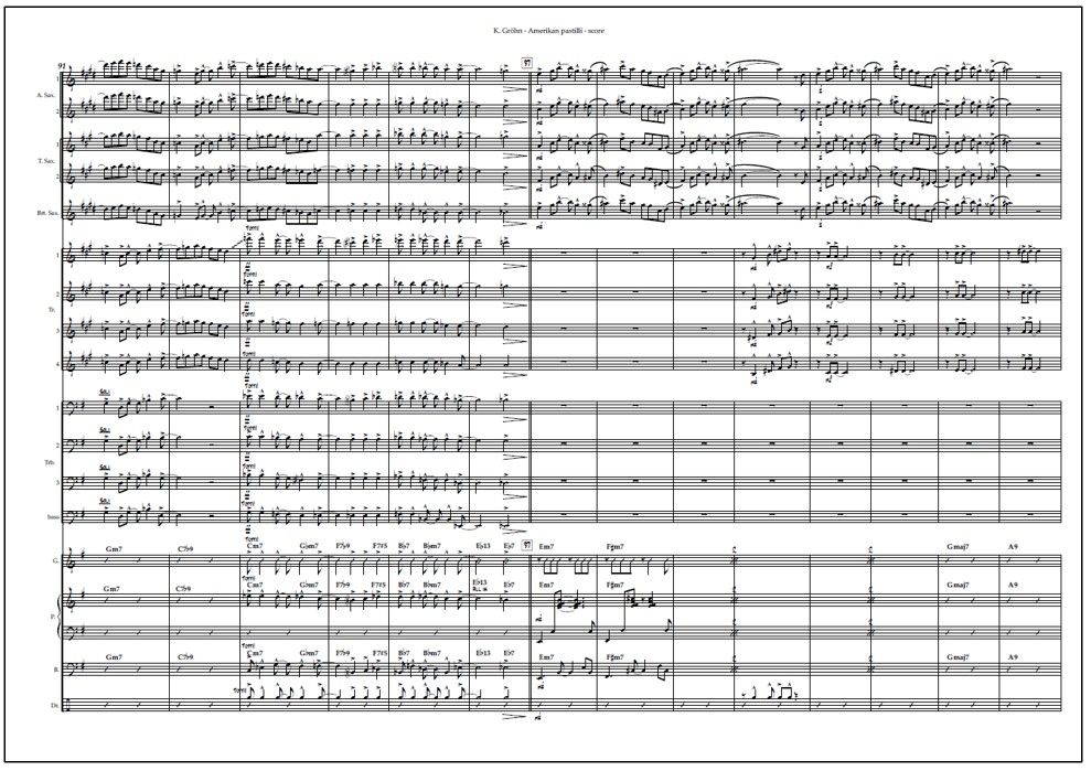 Amerikan pastilli for big band (PDF) - Score & parts