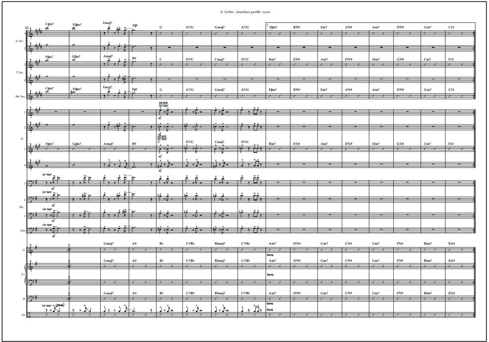 Amerikan pastilli for big band (PDF) - Score & parts
