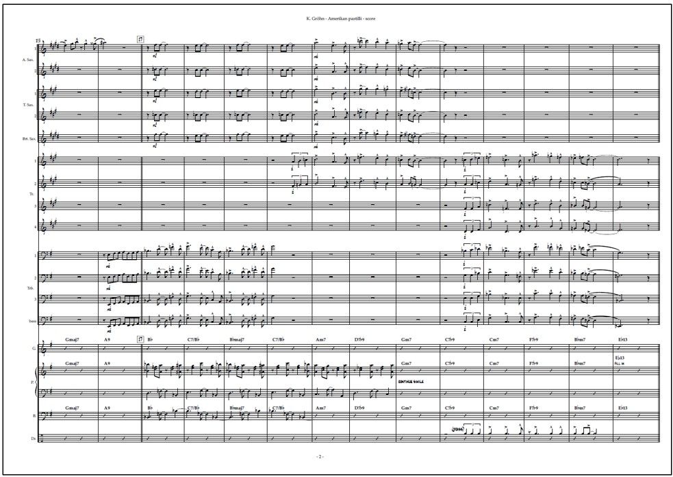 Amerikan pastilli for big band (PDF) - Score & parts