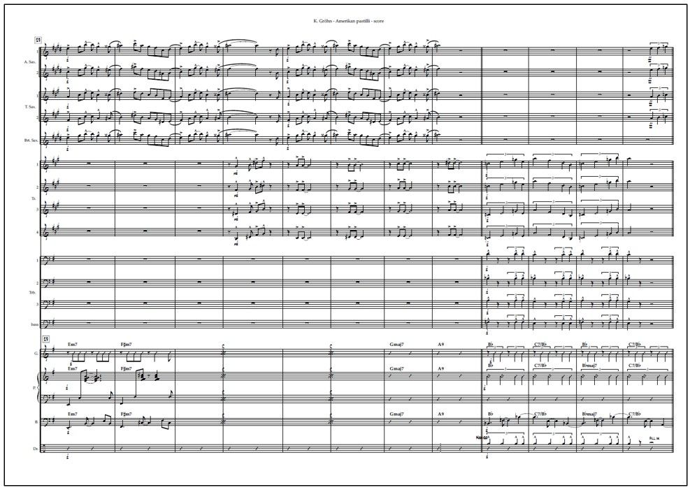 Amerikan pastilli for big band (PDF) - Score & parts