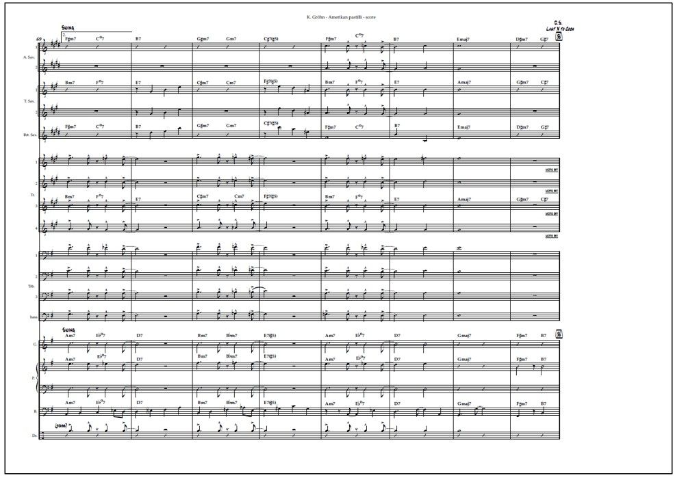 Amerikan pastilli for big band (PDF) - Score & parts