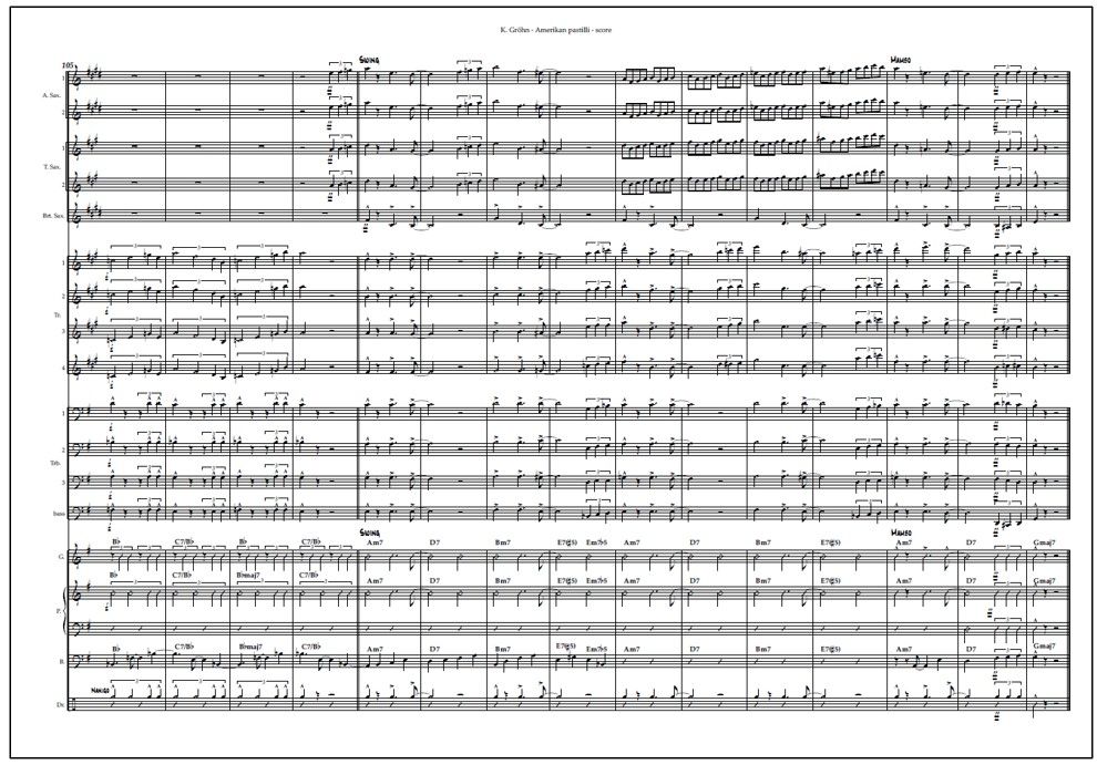 Amerikan pastilli for big band (PDF) - Score & parts