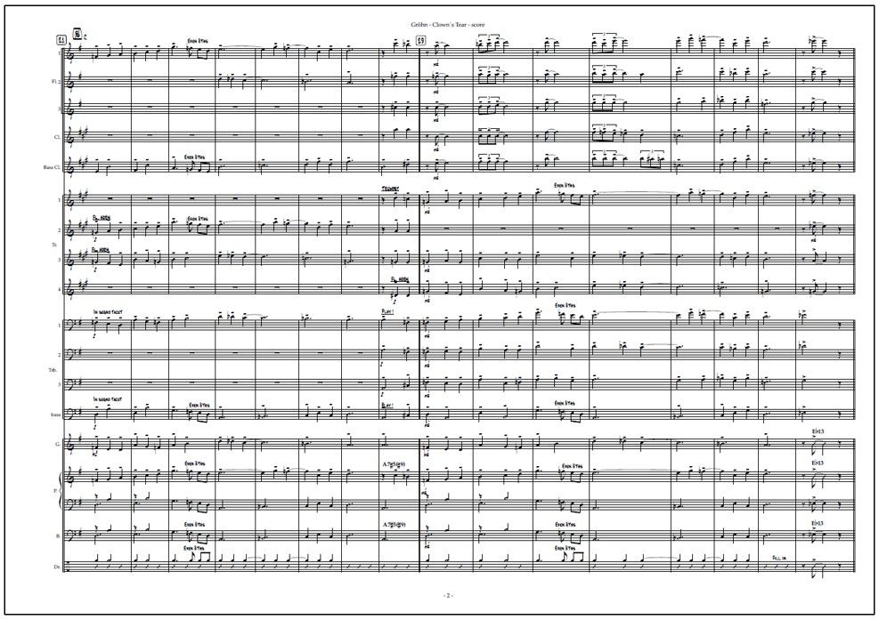 Clown's Tear for big band (PDF) - Score & parts