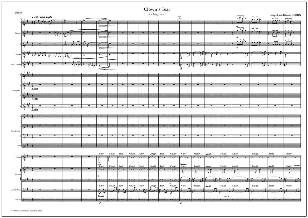 Clown's Tear for big band (PDF) - Score & parts