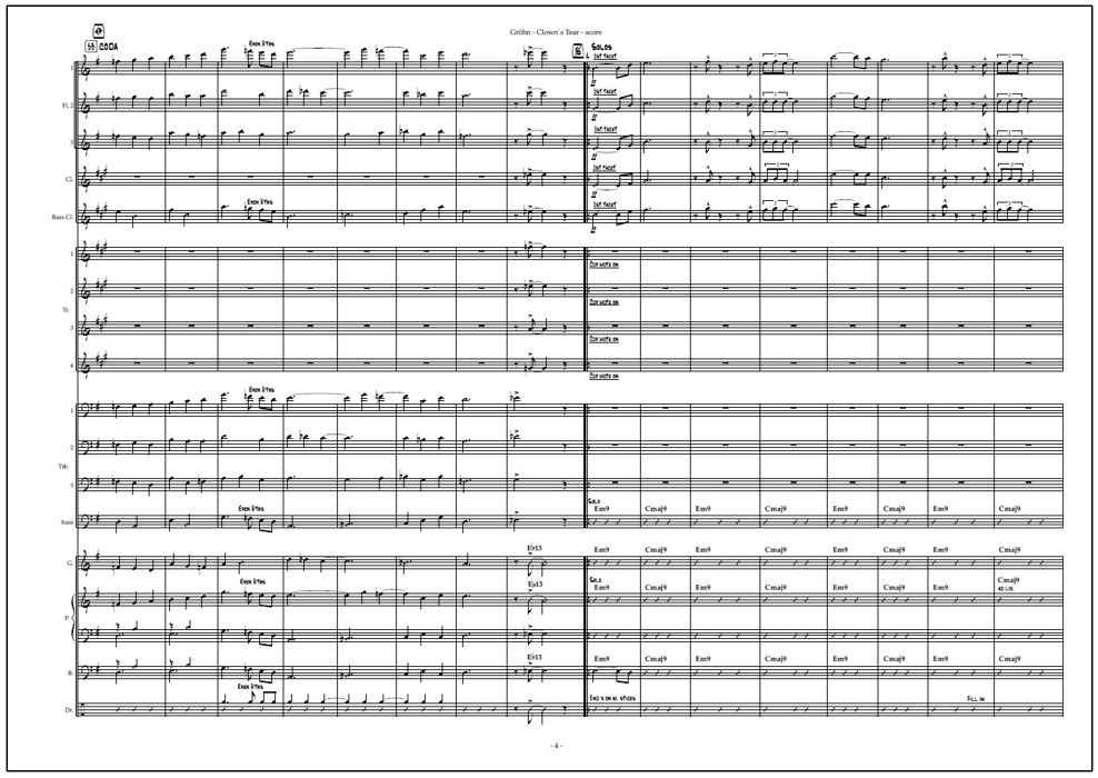 Clown's Tear for big band (PDF) - Score & parts