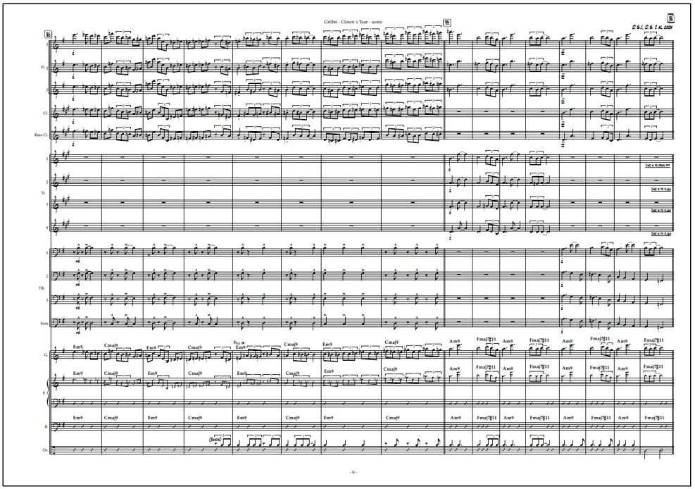Clown's Tear for big band (PDF) - Score & parts