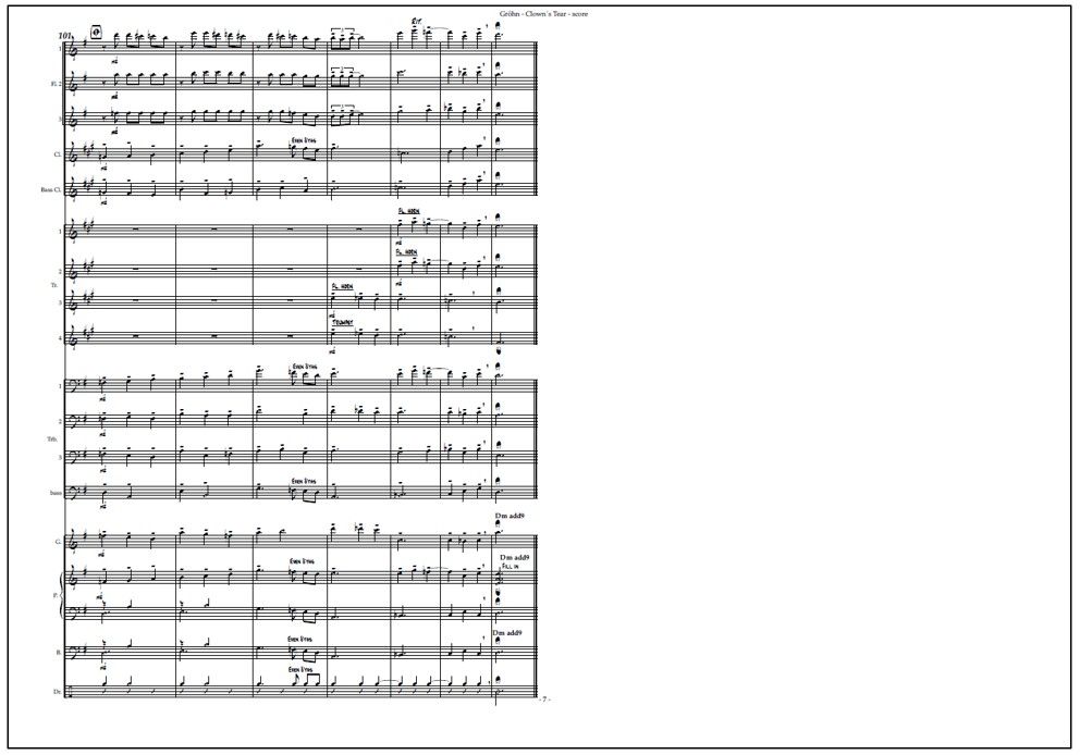 Clown's Tear for big band (PDF) - Score & parts