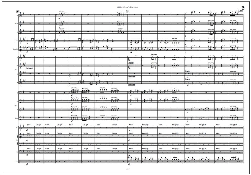 Clown's Tear for big band (PDF) - Score & parts
