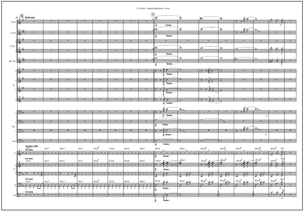 Nopeat silmäykset for big band (PDF) - Score & parts