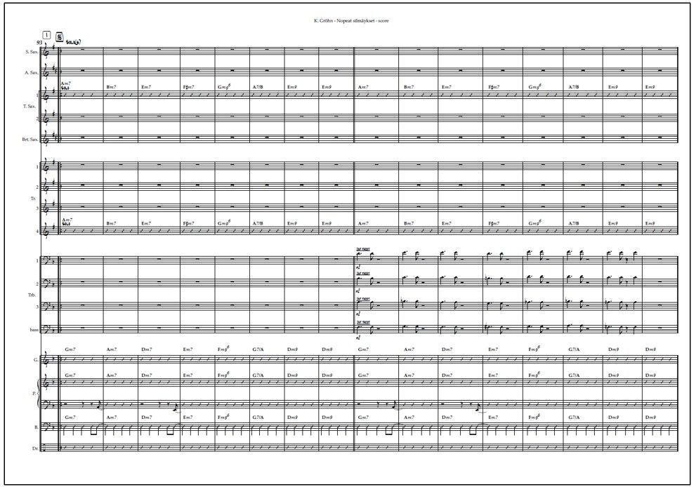 Nopeat silmäykset for big band (PDF) - Score & parts
