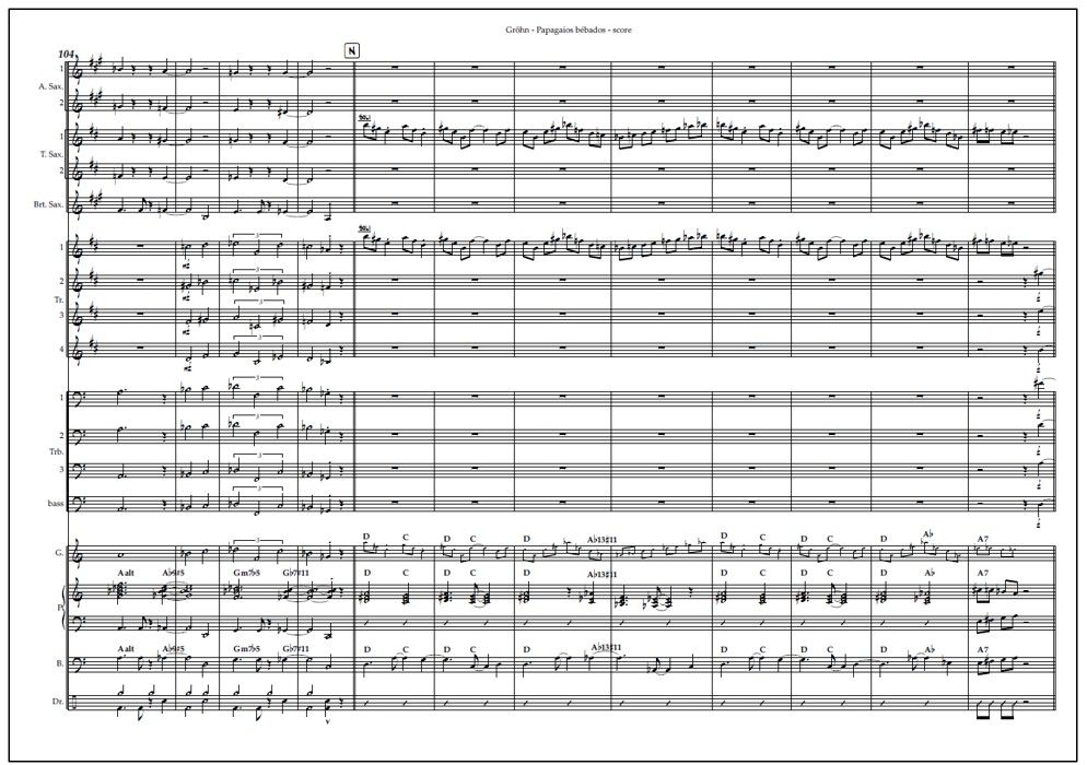 Papagaios bébados for  big band (PDF) - Score & parts