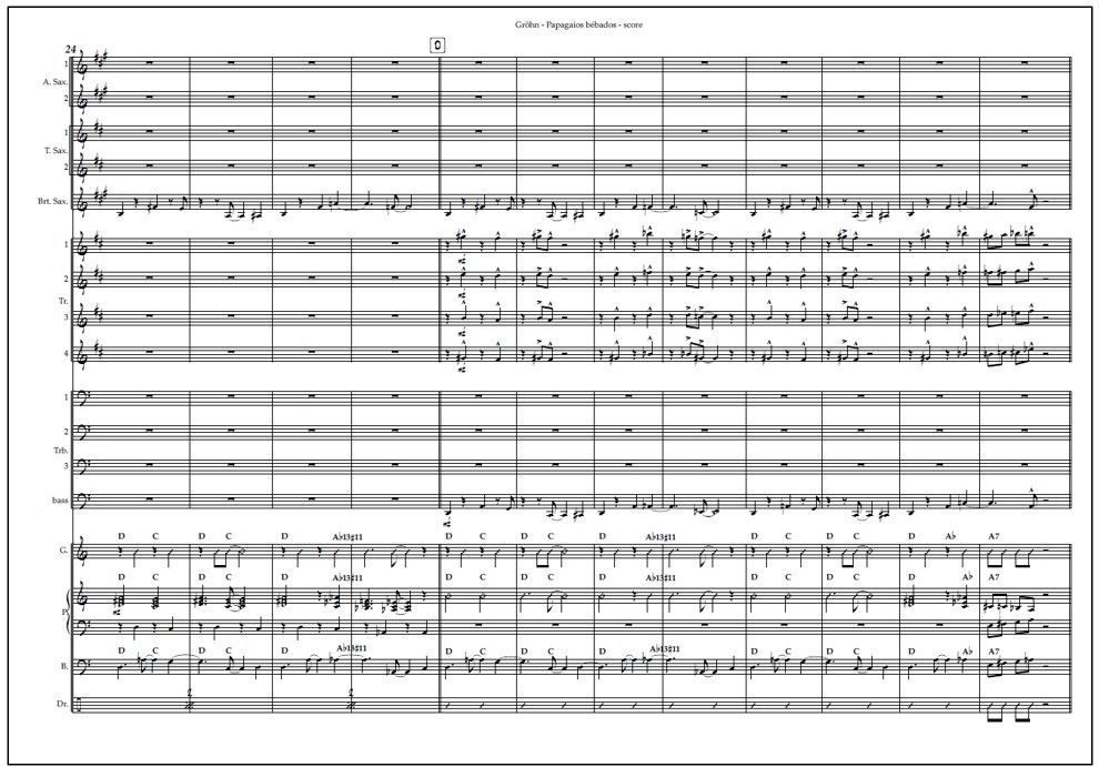 Papagaios bébados for  big band (PDF) - Score & parts