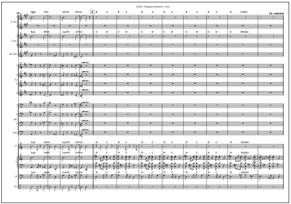 Papagaios bébados for  big band (PDF) - Score & parts