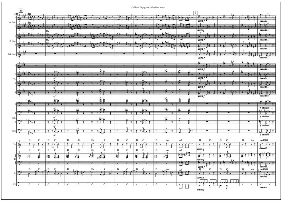 Papagaios bébados for  big band (PDF) - Score & parts