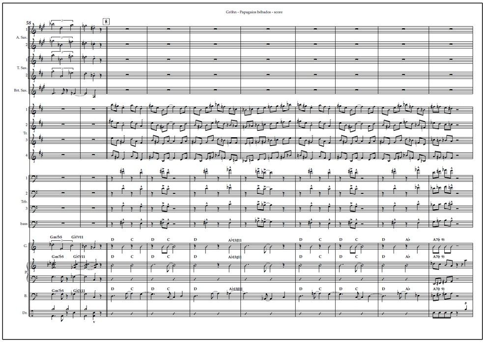 Papagaios bébados for  big band (PDF) - Score & parts