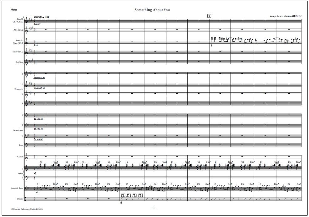 Something About You for big band (PDF) - Score & parts