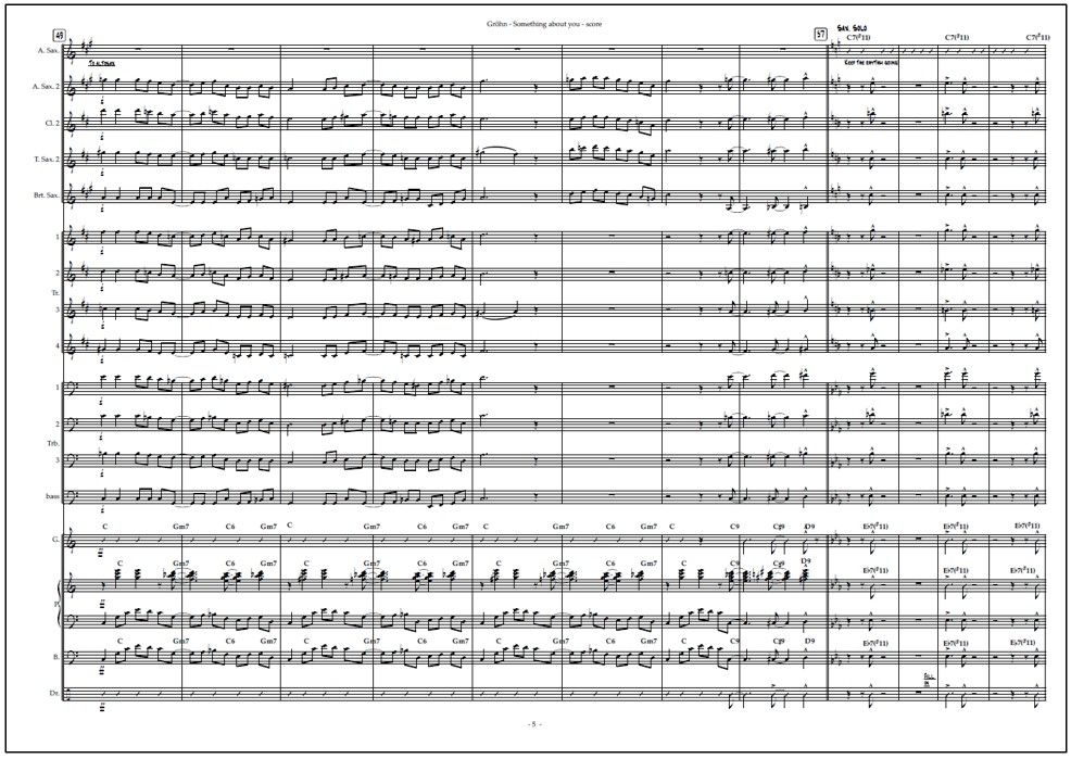 Something About You for big band (PDF) - Score & parts
