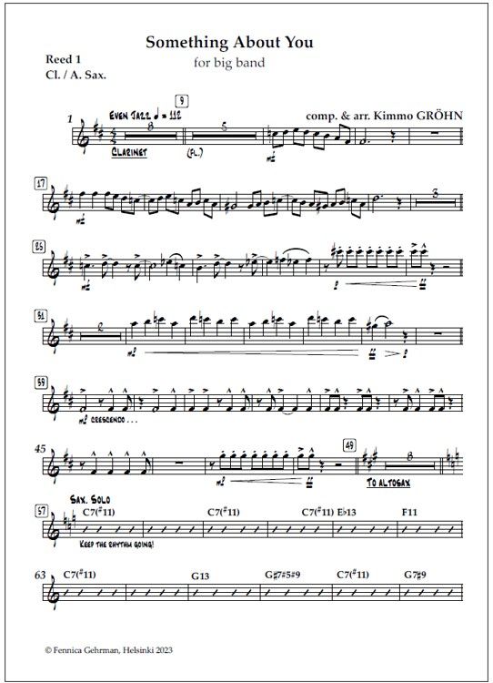 Something About You for big band (PDF) - Score & parts