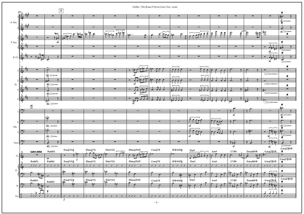 The Roses I Never Gave You for big band (PDF) - Score & parts