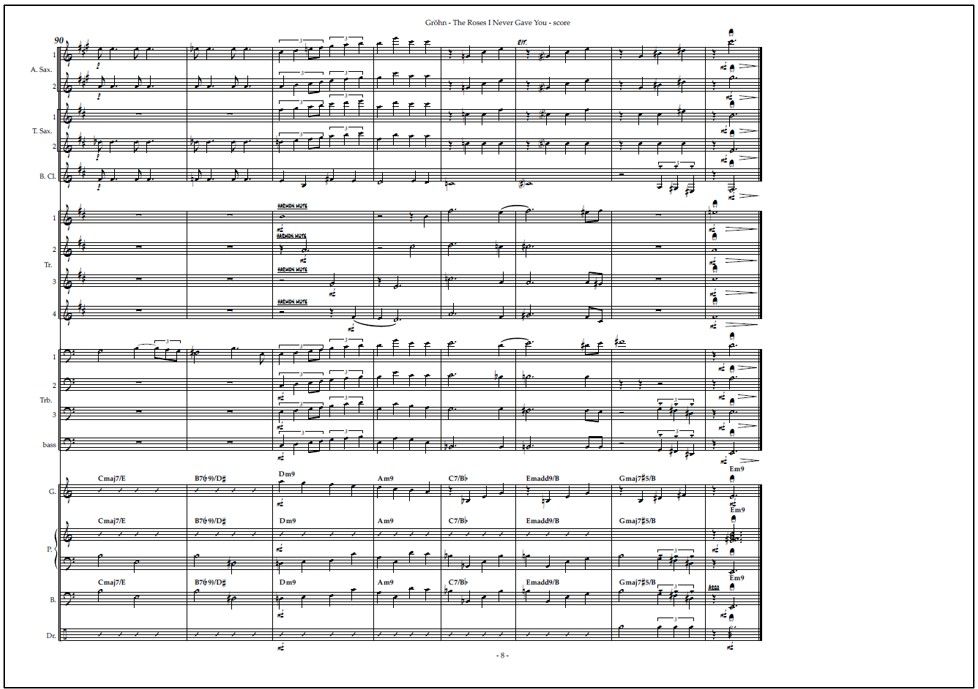 The Roses I Never Gave You for big band (PDF) - Score & parts