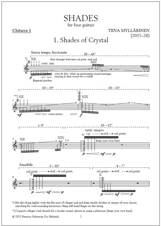 Shades for four guitars - Score & parts