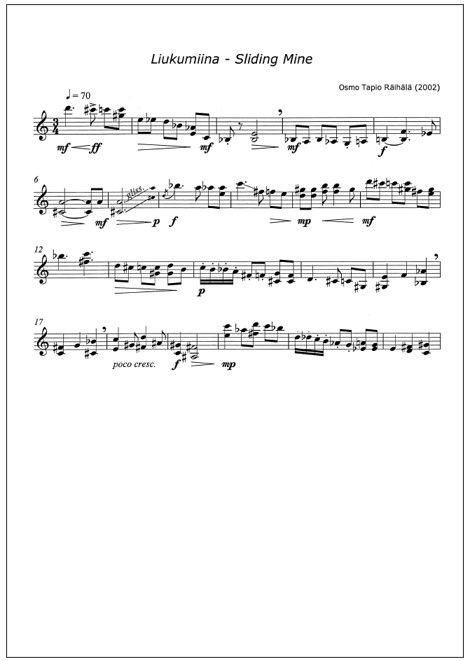 Three pieces for solo violin - Sliding Mine, Itch & Ague
