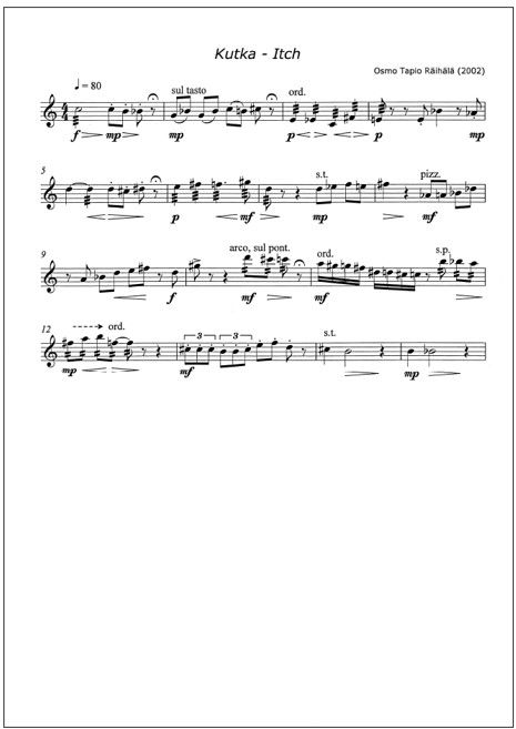 Three pieces for solo violin - Sliding Mine, Itch & Ague