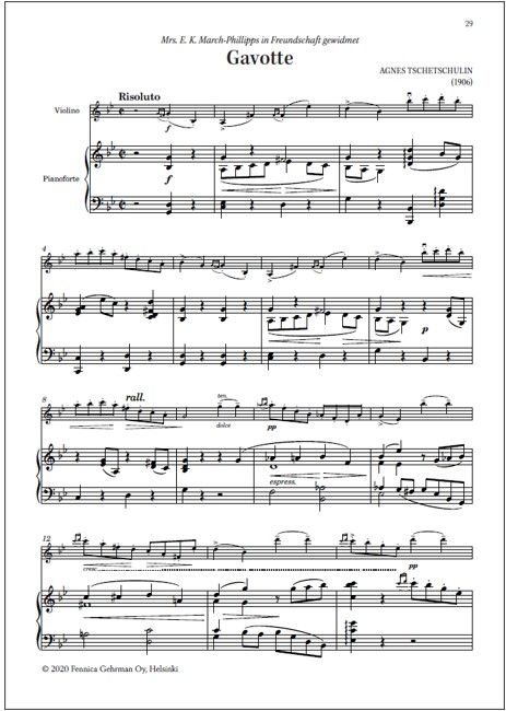 Gavotte for violin and piano (PDF)