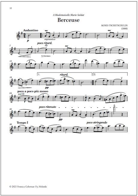 Berceuse for violin and piano (PDF)