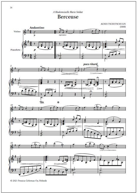 Berceuse for violin and piano (PDF)