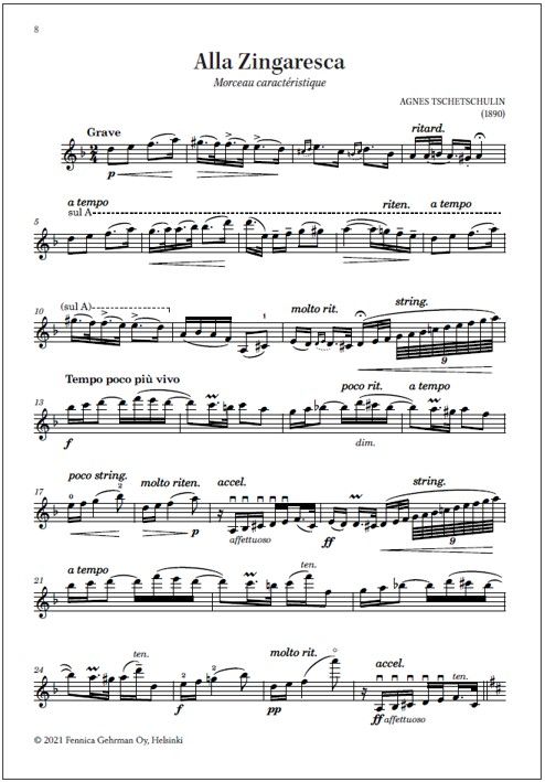 Alla Zingaresca for violin and piano (PDF)