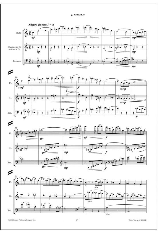 Trio for flute, clarinet and bassoon, op. 1 - "The Series of Spirits"