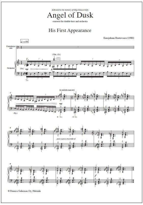 Angel of Dusk, reduction for piano