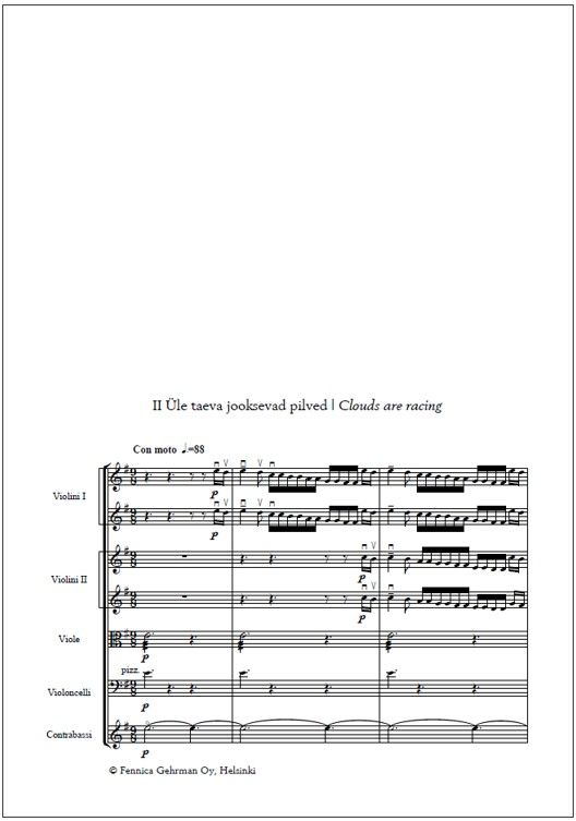 Reminiscentia: Sügismaastikud for string orchestra - Score & parts