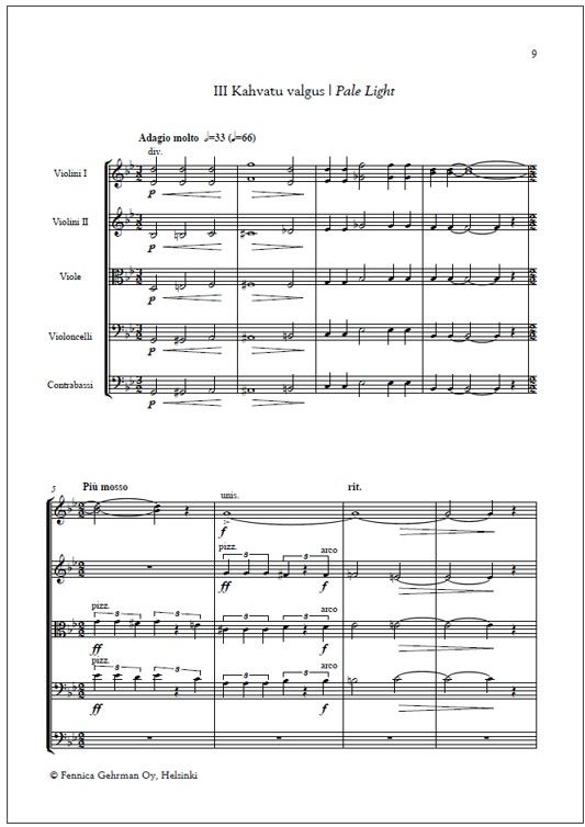 Reminiscentia: Sügismaastikud for string orchestra - Score & parts