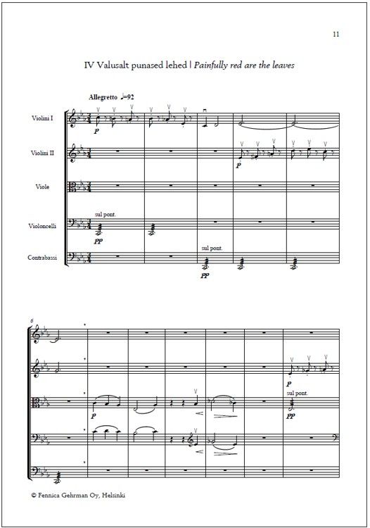 Reminiscentia: Sügismaastikud for string orchestra - Score & parts