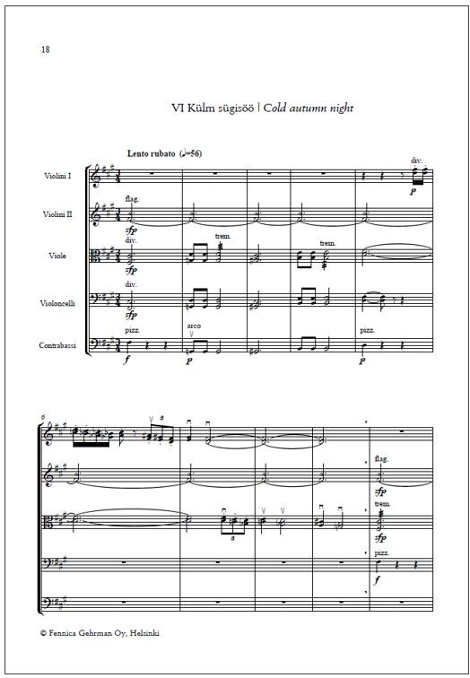Reminiscentia: Sügismaastikud for string orchestra - Score & parts