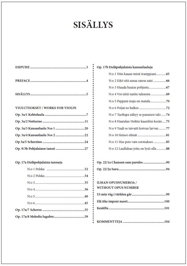 Kootut viuluteokset - Collected Works for Violin