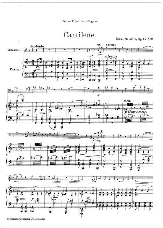 5 Pieces for violin (or violoncello) and piano Op. 44 (PDF)