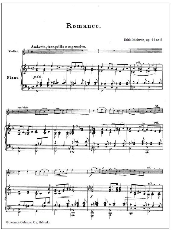 5 Pieces for violin (or violoncello) and piano Op. 44 (PDF)