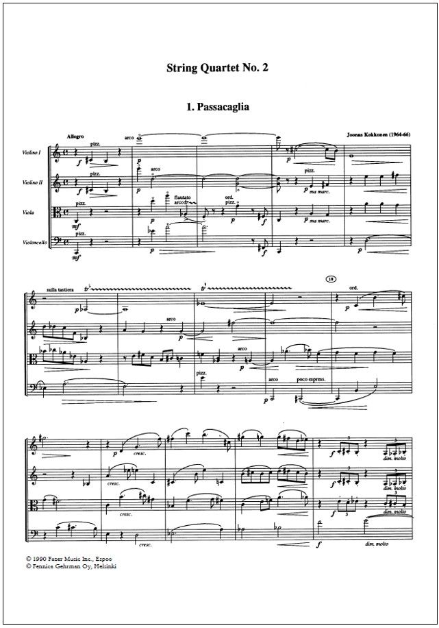 String Quartet No. 2 - Score