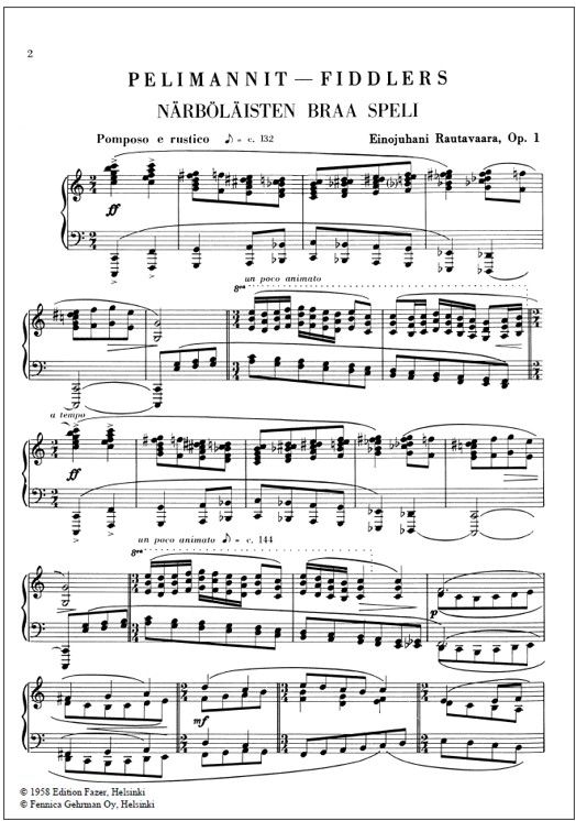 Pelimannit (Fiddlers) for piano