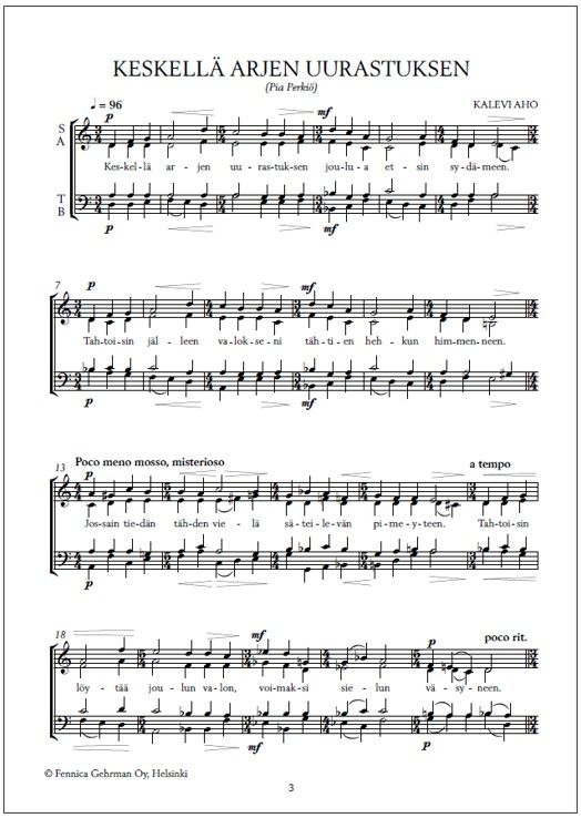 Keskellä arjen uurastuksen (PDF) - Mixed choir