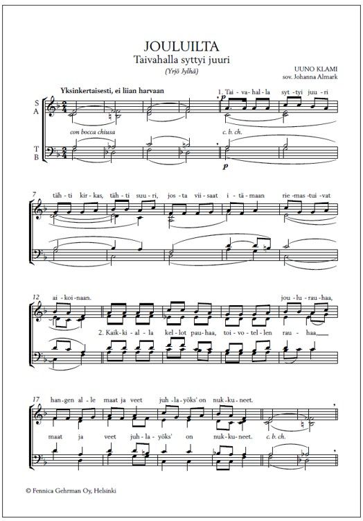 Jouluilta (PDF) - Mixed choir