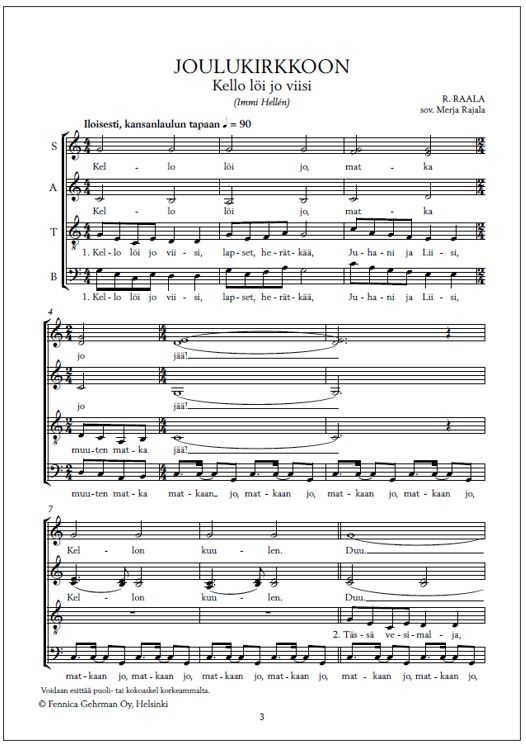 Joulukirkkoon (PDF) - Mixed choir