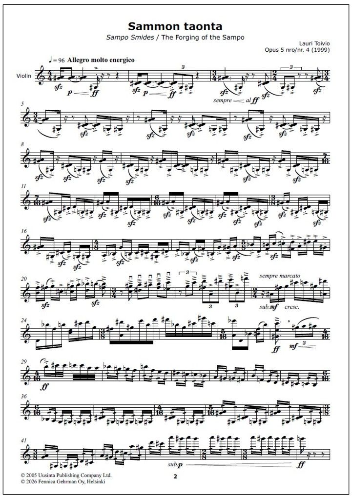 Sammon taonta for solo violin