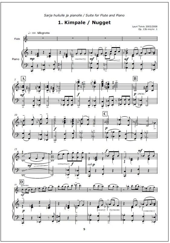 Suite for flute and piano op 13b