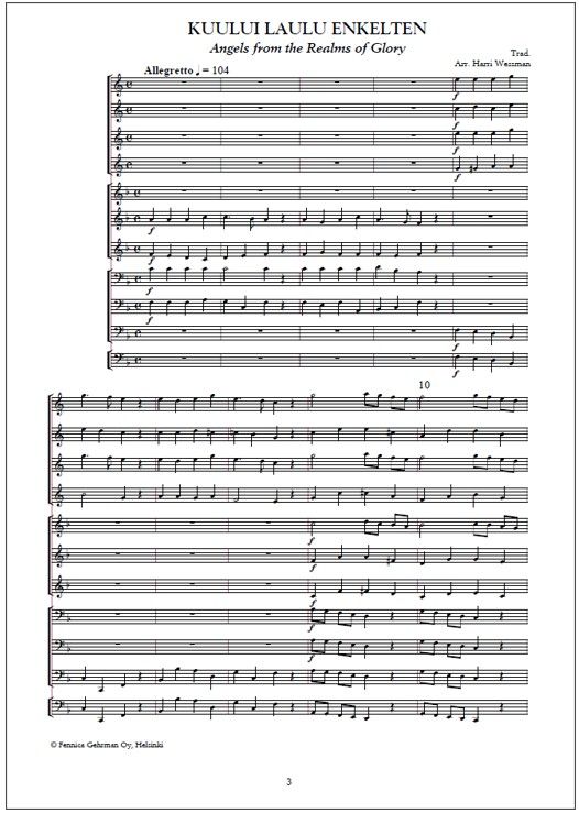 Kuului laulu enkelten for brass ensemble (PDF) - Score & parts